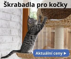 Kočka škrábe na domácí škrabadlo z vlnitého materiálu.